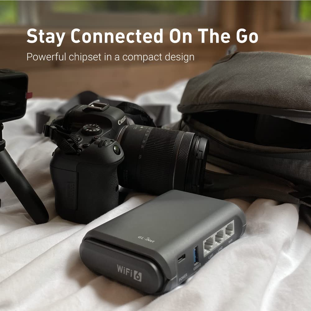 Gadget Organizer Case (Black) & GL.iNet GL-AXT1800 (Slate AX) Pocket-Sized Wi-Fi 6 Gigabit Travel Router - Image 9