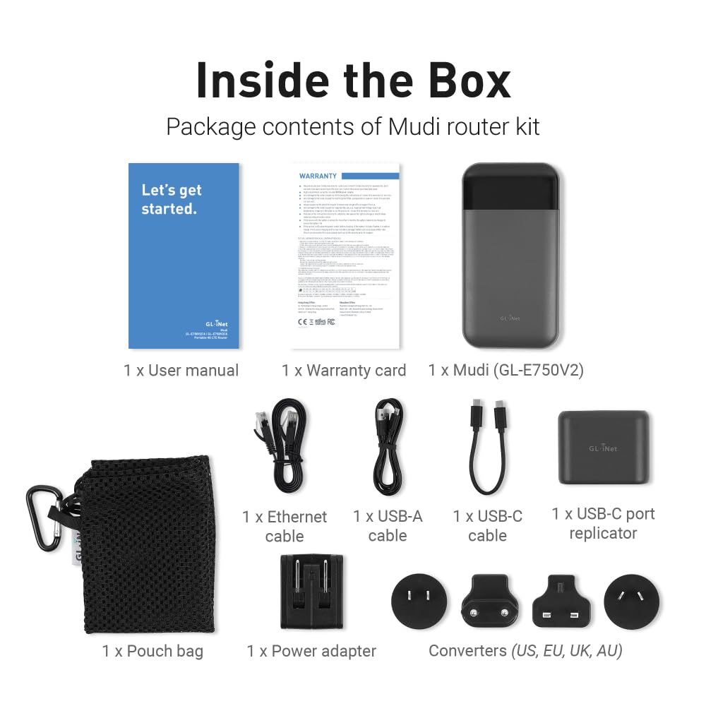 GL.iNet GL-E750V2 (MUDI) 4G LTE Portable Wi-Fi Hotspot for Travel | Mobile Hotspot Device, OpenWrt, OpenVPN, WireGuard, 7000mAh, Global Version - Image 7