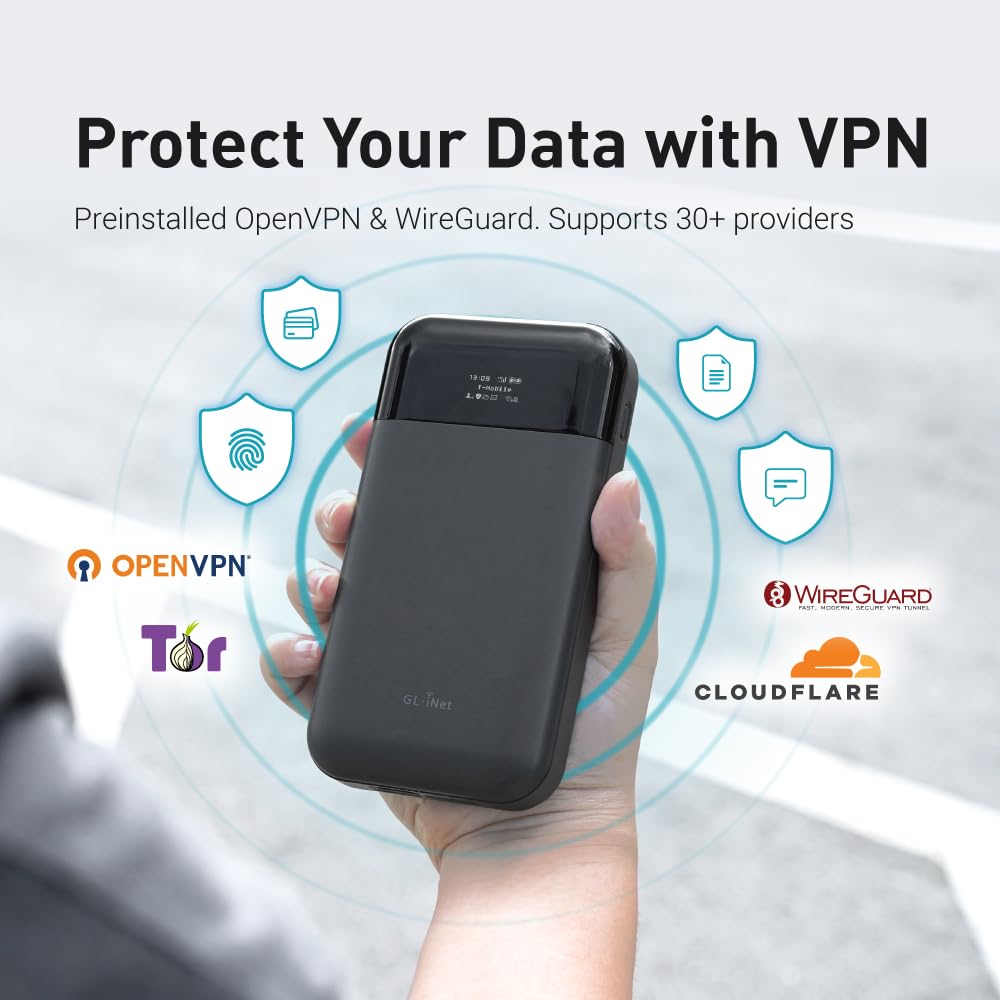 GL.iNet GL-E750V2 (MUDI) 4G LTE Portable Wi-Fi Hotspot for Travel | Mobile Hotspot Device, OpenWrt, OpenVPN, WireGuard, 7000mAh, Global Version - Image 5