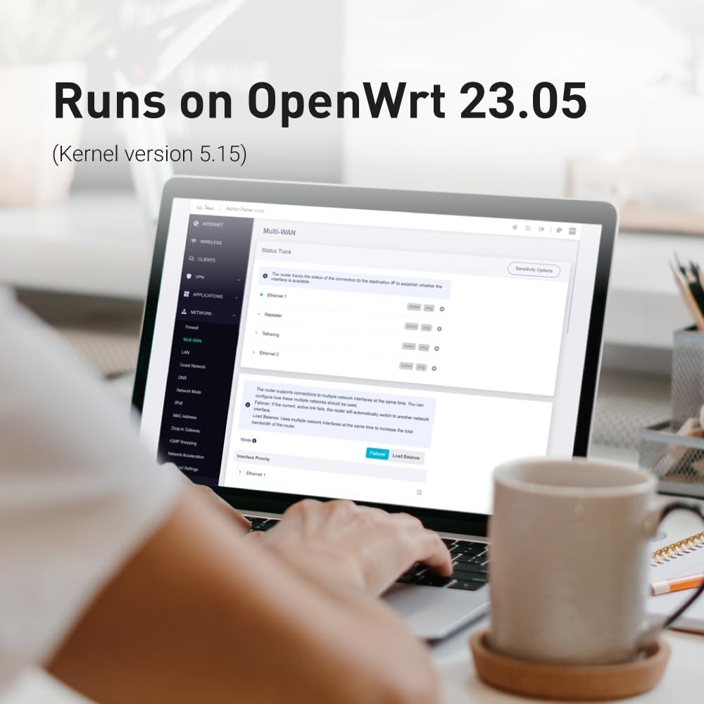 GL.iNet GL-MT6000 (Flint 2) WiFi 6 Router & GL.iNet GL-SFT1200 (Opal) Secure Travel WiFi Router - Image 5